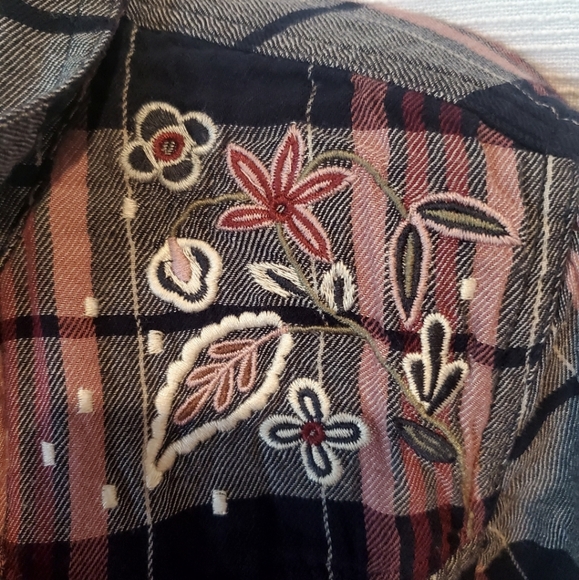Vintage America Blues sz L Embroidered Flannel - Picture 3 of 9